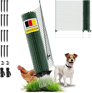 horizont Clôture de délimitation FIX, clôture mobile de 25 m de long & 90 cm de haut, 15 piquets, filet de jardin, idéal pour le camping