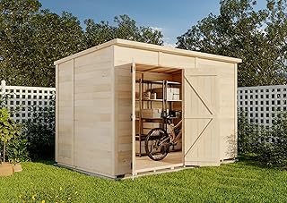 Storehaus Abri de Jardin Security (Toit à Une Pente) en Bois de la Marque Storehaus | Remise à Outils | abri de Jardin Exterieur | cabane de Jardin, Toit monopente, épaisseur de la paroi 12 mm